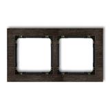 "DECO Ramka podwójna - efekt drewna (ramka wenge