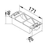 tehalit.GB-EG Puszka montażowa teleinformatyczna podwójna PC-ABS czarny GTVD200 HAGER