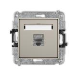 ICON Mechanizm gniazda komputerowego pojedynczego 1xRJ45, kat. 8, ekranowany, 8-stykowy taupe