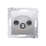 Simon 54 Gniazdo R-TV-DATA srebrny mat