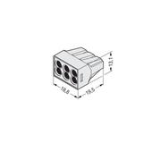 złączka instalacyjna 6-torowa Eexe jasnoszara