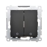 Simon 54 Łącznik dwubiegunowy podwójny 16A z. śrub. czarny