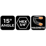 Uchwyt magnetyczny uchylny do końcówek wkrętakowych GRAPHITE 55H995 GTX 55-995 GTX Poland