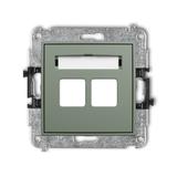 MINI Gniazdo antenowe multimedialne podwójne bez modułu (standard Keystone) szałwiowy 61MGM-2P KARLIK