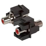 Adapter Keystone Snap-In Cinch (czarne gniazdo / czerwony pierścień)