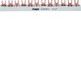 Szyna grzebieniowa widełkowa pozioma 3P 10mm2 57M KDN363B HAGER