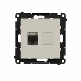 Simon 55 Gniazdo komputerowe pojedyncze RJ45 kat. 6 ekranowane z przesłoną przeciwkurzową kaszmirowy T61E.01/142