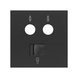 Simon 100 Pokrywa gniazda antenowego R/TV-SAT + komputerowe RJ45 kat.6 czarny mat 10000072-238 KONTAKT