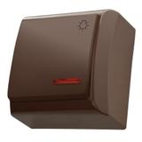 BIS Łącznik zwierny  światło  z podświetleniem pomarańczowym - kolor brązowy