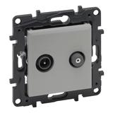 Niloe Step - gniazdo TV-SAT końcowe do instalacji typu gwiazda, 2 przewody, 1,5 dB- kolor aluminium,