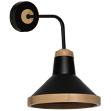 MILAGRO Kinkiet SALMA BLACK / WOOD 1xE27 60W