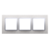 Simon 54 Nature Ramka 3-krotna Nature-Metal INOX KLASYCZNY IP20/IP44* (*IP44-należy zastosować zestaw uszczelek DUN3) DRN3/77 KONTAKT