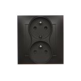 Simon 54 Gniazdo z/u podwójne z funkcją niezm. faz16A z. śrub. monoblok czarny