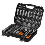 Zestaw kluczy 110 elementów 1/2",1/4", satynowy