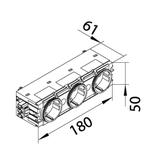 tehalit.WA Gniazdo SCHUKO 3-krotne połączenie WAGO C-profil zielony GS30006029 HAGER