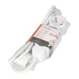 Przedłużacz 3-krotny 2P+Z (Schuko), 1,5m H05VV-F 3x1,5mm2 , Imax=16A, płaska wtyczka, biały ES-4(GS)/W/1,5 ORNO
