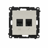 Simon 55 Gniazdo komputerowe RJ45 kat. 5e + telefoniczne RJ12 kaszmirowy T5F.01/142