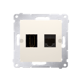 Simon 54 Gniazdo HDMI+RJ45 kat.6. kremowy