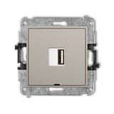 ICON Mechanizm ładowarki USB pojedynczej USB A, 10W max., 5V, 2A, bez pola opisowego taupe