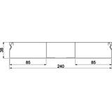 tehalit.UK Kanał do wylewki podłogowej 3-komorowy 240X38mm stal UK240383 HAGER