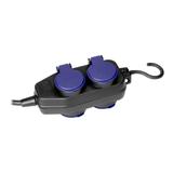 Przedłużacz warsztatowy bryzgoszczelny IP44, 4 gniazda (2+2) 2P+Z, IP44, przewód gumowy, H05RR-F 3x1