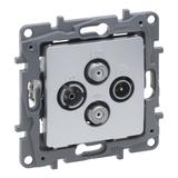 NILOE SELECTION - GNIAZDO TV-RD-SAT-SAT KOŃCOWE DO INSTALACJI TYPU GWIAZDA 1,5 DB ALUMINIUM, Legrand