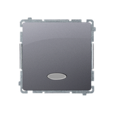 Simon Basic Przycisk pojedynczy zwierny bez piktogramu z podświetleniem LED 10A szybkozłączka stal i