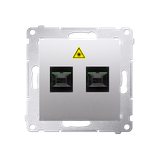 Simon 54 Gniazdo światłowodowe / optyczne podwójne SC/APC srebrny mat