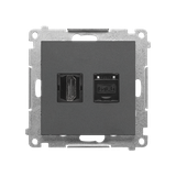 Simon 55 Gniazdo HDMI+RJ45 kat.6 Grafitowy mat