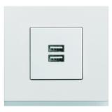 gallery Płytka czołowa do gniazda ładowania USB, 2M, biały WXD112B HAGER