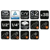 Bity Torx 1/2", zestaw 38 szt.