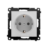 Simon 55 Gniazdo Schuko z przesłonami szybkozłączka Aluminium mat TGSZ1CZ.01/143 KONTAKT