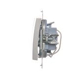 Simon 54 Przycisk potrójny z podświetleniem LED 10A szybkozłączka srebrny mat