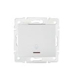 LOGI Łącznik zwierny dzwonek z LED śrubowy 10AX 250V biały 021080102 25075 KANLUX