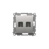 Simon 54 Gniazdo HDMI podwójne srebrny mat DGHDMI2.01/43 KONTAKT