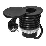 Gniazdo meblowe O6cm z rotacyjną pokrywą ładowarką indukcyjną ładowarką USB i przewodem 1,5m 1x2P OR