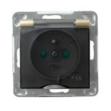 IMPRESJA Gniazdo bryzgoszczelne z uziemieniem IP-44 z przesłonami torów prądowych wieczko przezroczy