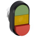 Przycisk podwójny bez tekstu żółte pole podświetlany MPD12-11Y