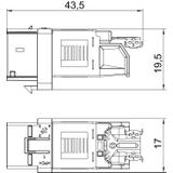 ASM-C6A, Moduł RJ45, kat.6A, nieekranowany