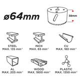 Otwornica bi-metalowa 64 mm