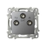 SZAFIR Gniazdo RTV-SAT końcowe - kolor szary mat