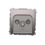 Simon Basic Gniazdo antenowe R-TV-SAT końcowe 1x wejście: 5 MHz–24 GHz stal inox *Może być użyte jak