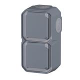 NOWE PLEXO - GNIAZDO SCHUKO 2X2P+Z PIONOWE KOMPLET NATYNKOWY 16A-250V SZARE 069744L LEGRAND