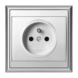 Gniazdo pojedyncze podtynkowe 2P+Z Luna, 16A, 250V, PT-16L, srebrny