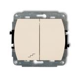 TREND Mechanizm łącznika jednobiegunowego ze schodowym (wspólne zasilanie) beżowy