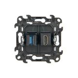 Simon 24 Gniazdo HDMI 2.1 + USB A 3.0 biały NGHDUSB3.01/11