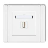 FLEXI Gniazdo pojedyncze USB A-A 2.0 biały FGUSB-1 KARLIK