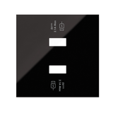 Simon 100 Pokrywa 2x1 ładowarki USB dla ref.10000380-039 czarny