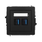 DECO Mechanizm gniazda podwójnego 2xUSB A-A 3.0 czarny mat