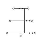 Złączka szynowa 3‑piętrowa PE 2,5mm2 żółto‑zielony 870‑557 /50szt./ WAGO